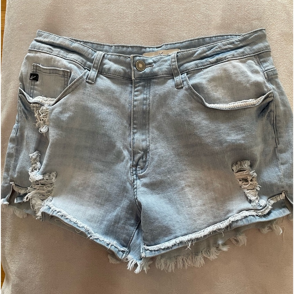 KanCan Light Wash Cutoffs